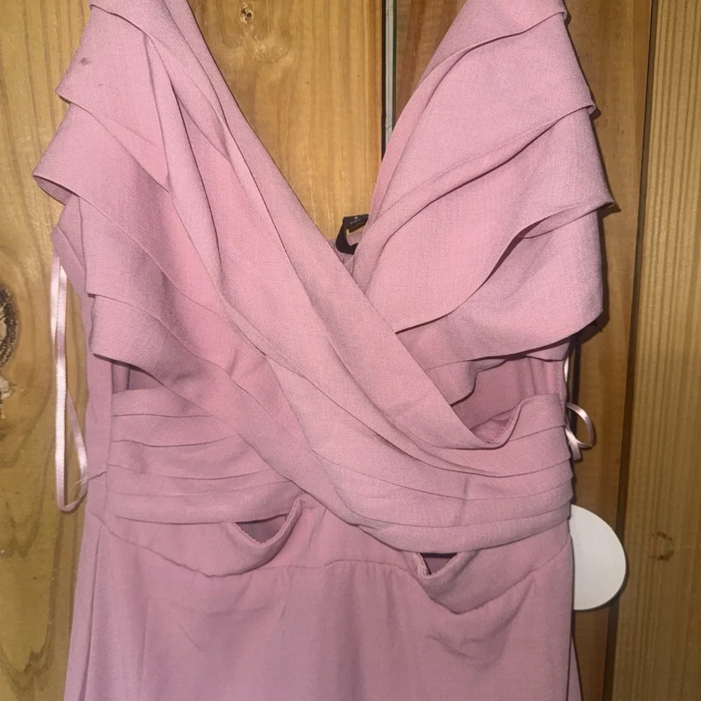 Elegant Pink Ruffled Maxi Dress - Picture 2 of 9